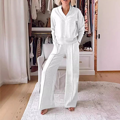 Damen Loungewear-Set V-Ausschnitt Weite Passform Eveloria - Eveloria