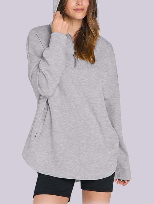 Damen Hoodie Halbzipp lockerer Schnitt Eveloria