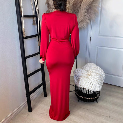 Damen Abendkleid Elegantes V-Ausschnitt Figurbetont Eveloria