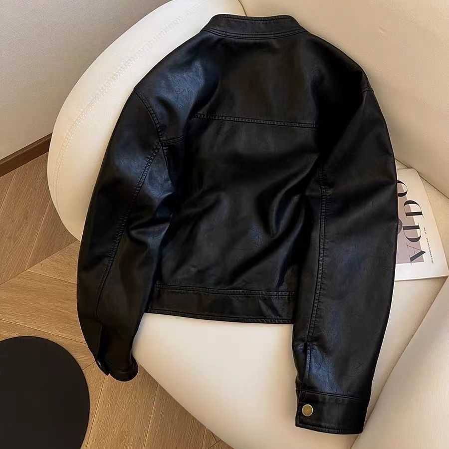 Damen Kunstlederjacke Zeitloser Schnitt Eveloria