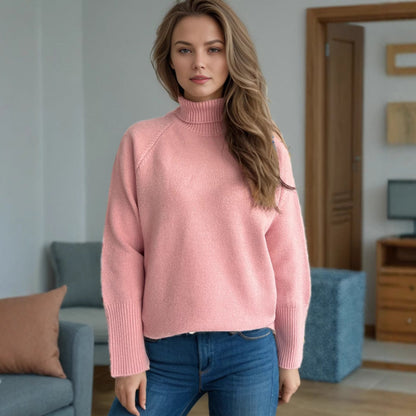 Eveloria Damen Rollkragenpullover Strukturiert Glitzernd
