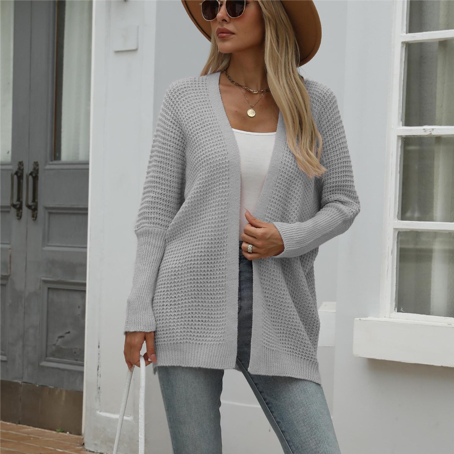 Damen Strickjacke Offen Lässig Weich Eveloria