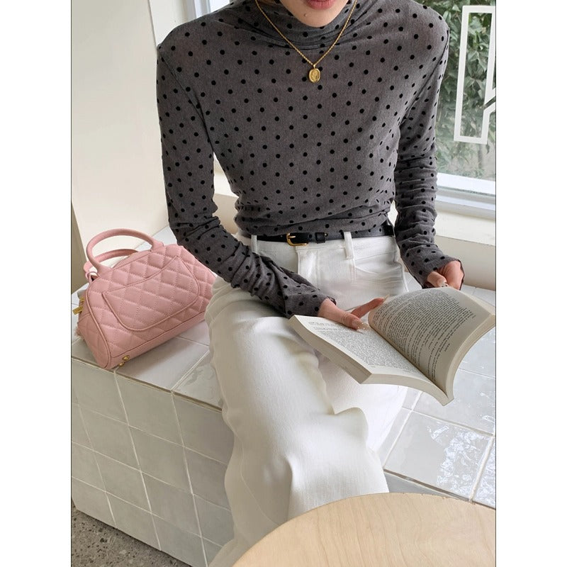 Damen Turtleneck Pullover Langarm Polkadots Eveloria - Eveloria
