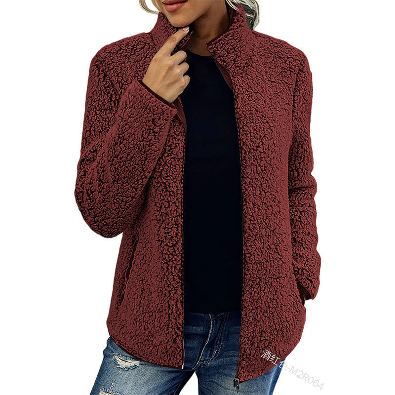 Damen Fleecejacke Weich Hochkragen Eveloria