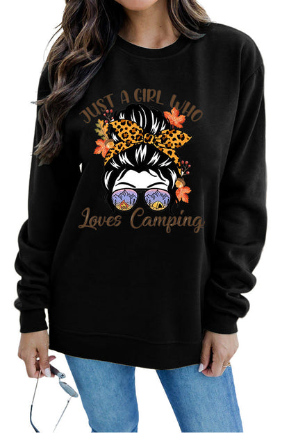 Damen Sweatshirt Campingmotiv Eveloria