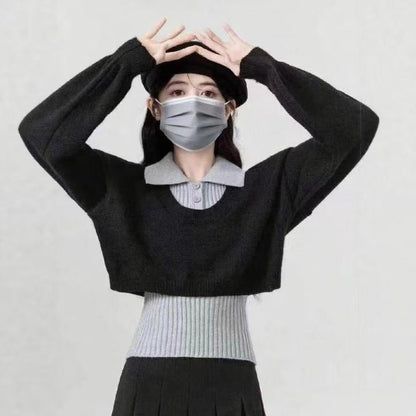 Damen Crop-Pullover Einzigartiges Design Eveloria