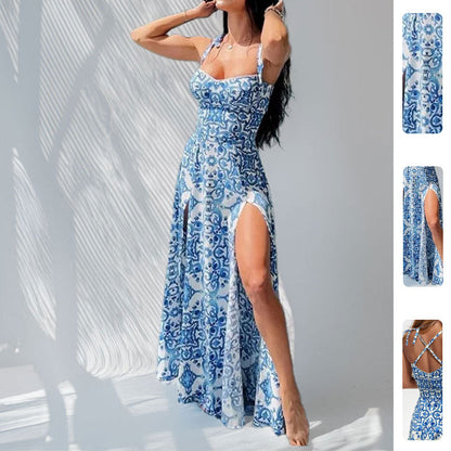 Damen Maxikleid mit Schlitzen und Spitze Eveloria - Eveloria