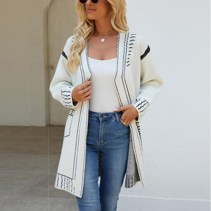 Damen Strickjacke Lässiger Schnitt Anthrazit - Eveloria