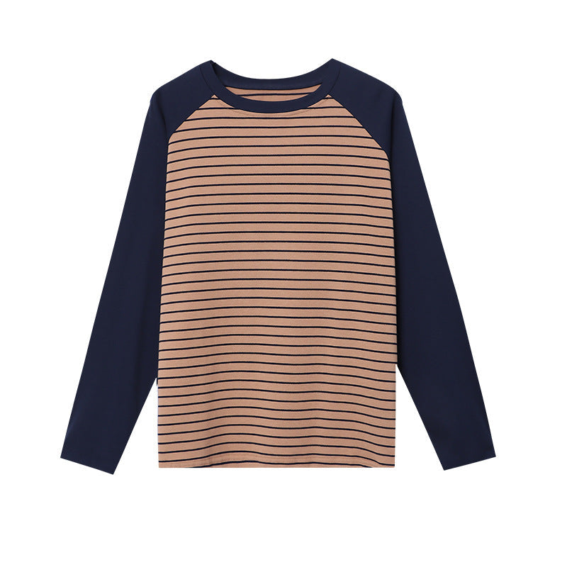 Damen Langarmshirt Gestreift Raglanärmel Eveloria