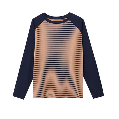 Damen Langarmshirt Gestreift Raglanärmel Eveloria