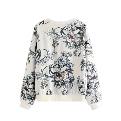 Damen Sweatshirt Floraler Druck Relaxed Fit Eveloria