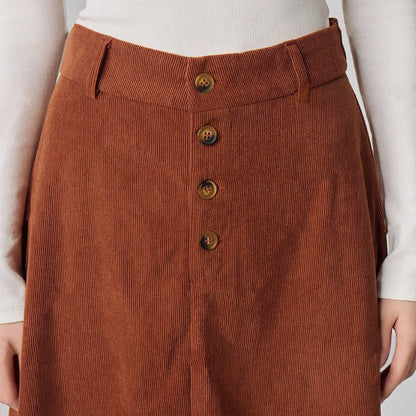 Damen A-Linie Midi-Rock mit Knöpfen Elegant