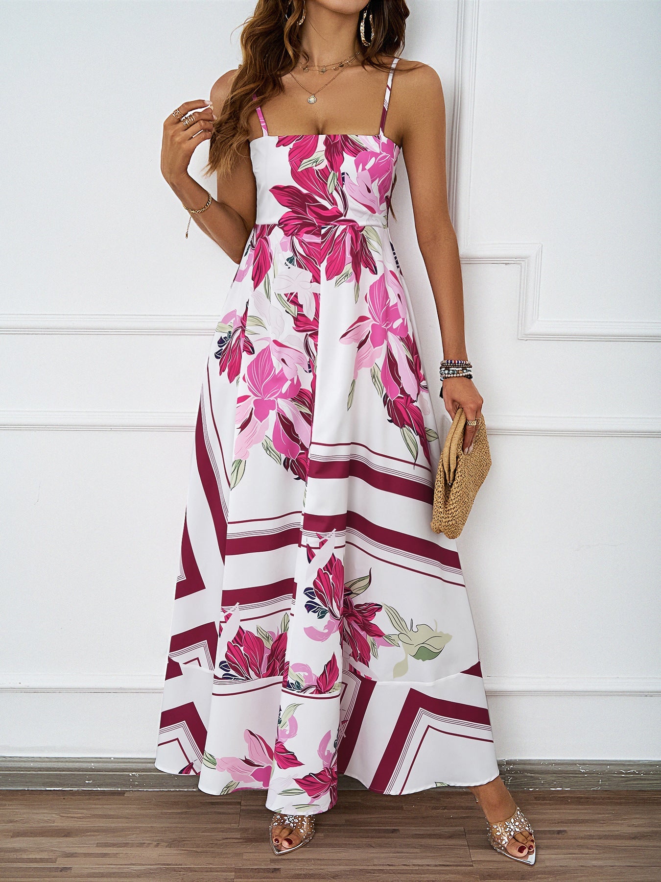 Damen Maxikleid Grafisches Muster Eveloria