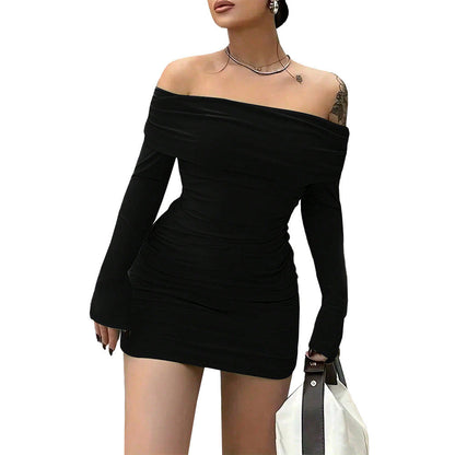Damen Mini-Kleid Off-Shoulder Rüschendetails Eveloria