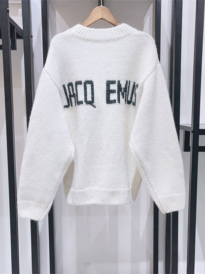 Damen Strickpullover mit Schriftzug Eveloria