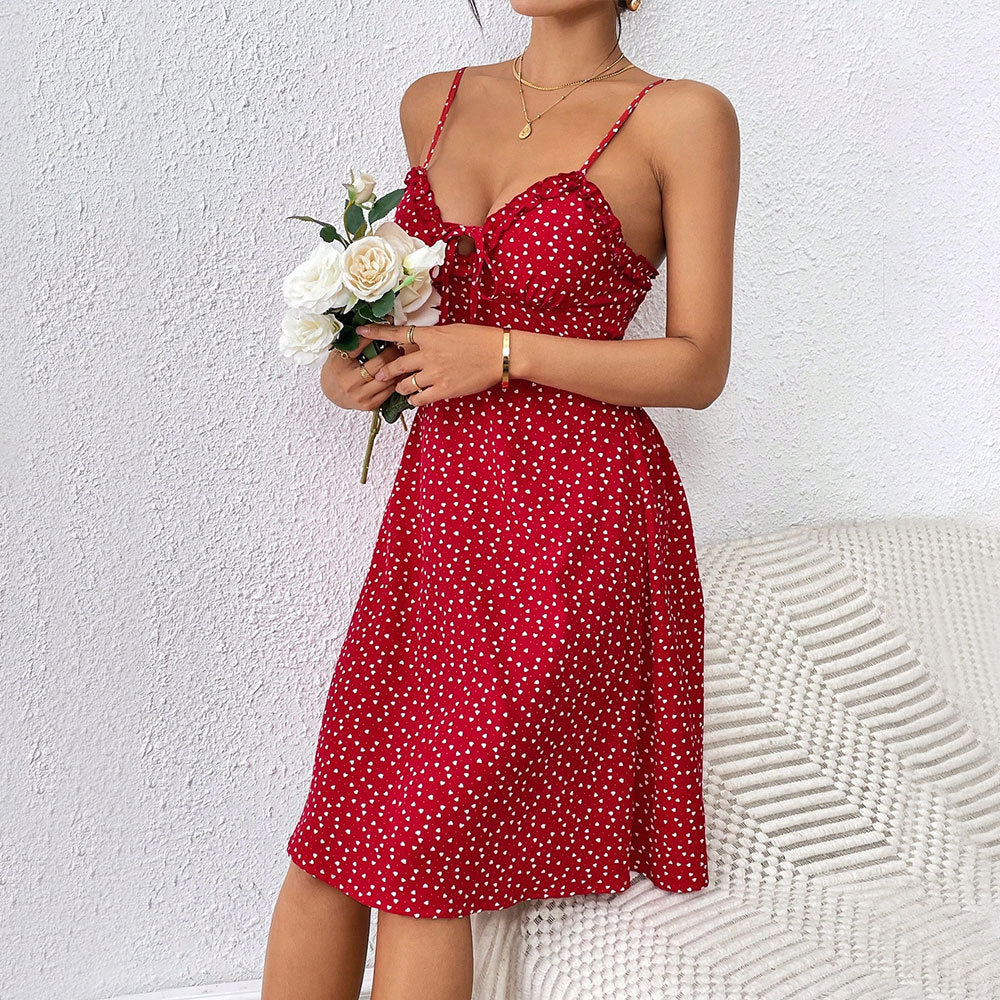 Damen Minikleid Luftiger Schnitt Rüschendetail Eveloria