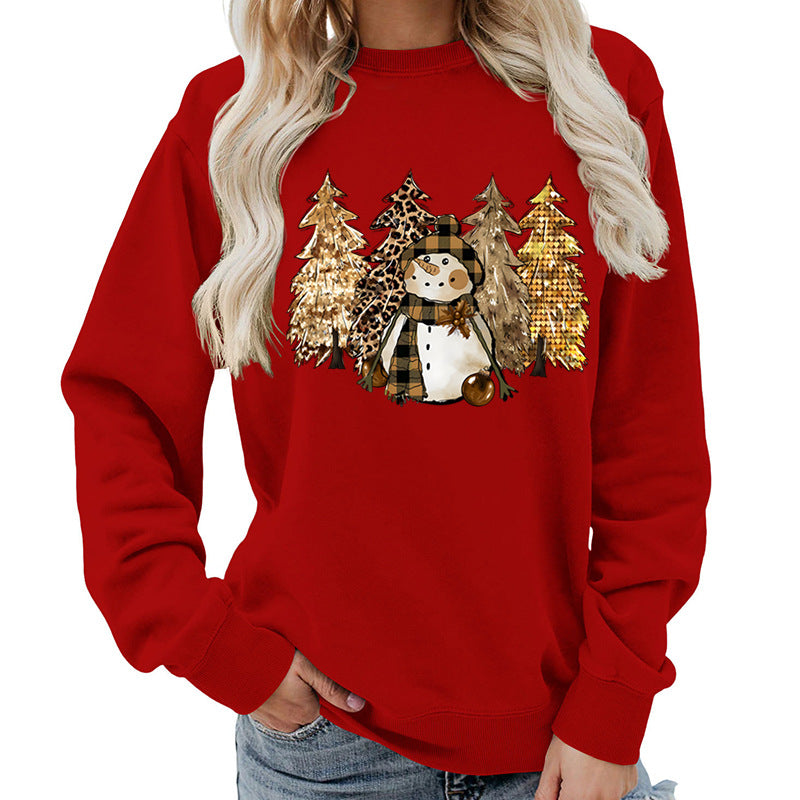 Damen Sweatshirt Schneemann-Design Weiches Innenfutter Eveloria