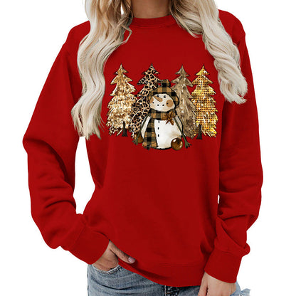 Damen Sweatshirt Schneemann-Design Weiches Innenfutter Eveloria