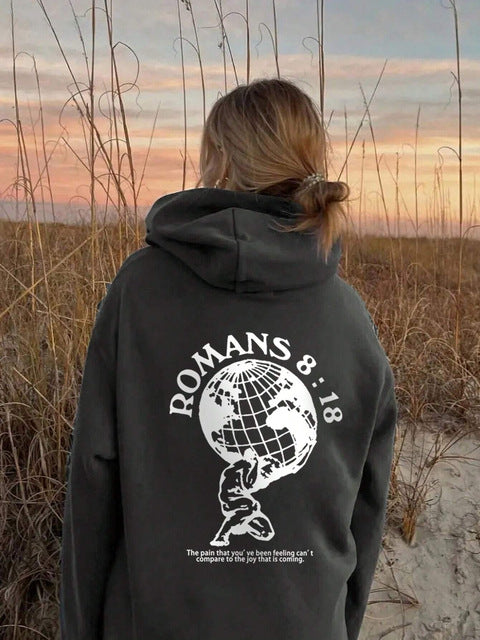 Damen Kapuzenpullover Weltmotiv Druck Eveloria