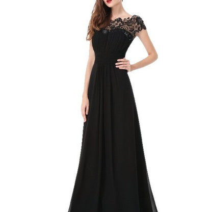 Damen Abendkleid Feine Spitze Fließender Rock Eveloria