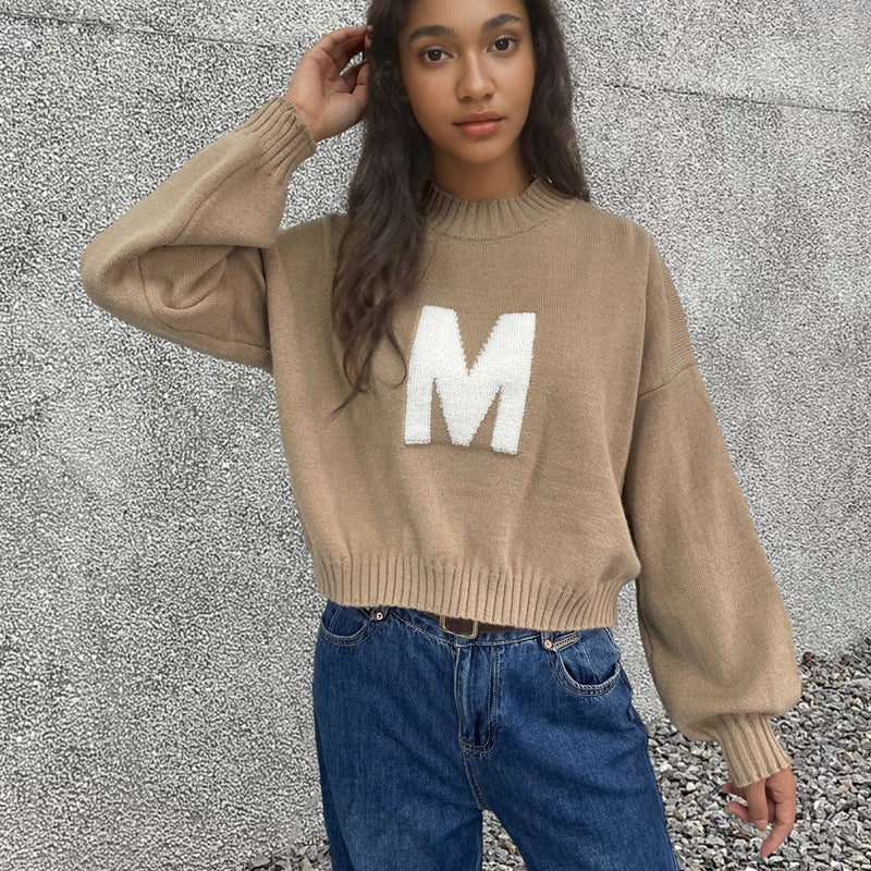 Damen Oversized Strickpullover mit Frontmotiv Eveloria - Eveloria
