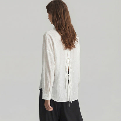 Damen Bluse mit Stickdetails Elegant Lochstickerei