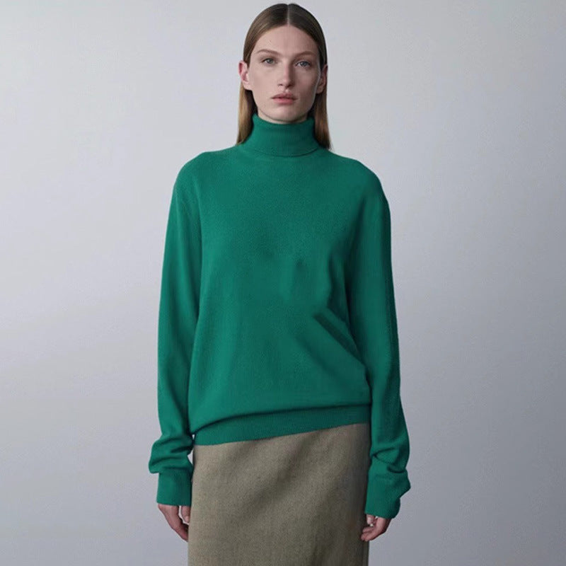 Eveloria Damen Rollkragenpullover Wolle Bequem