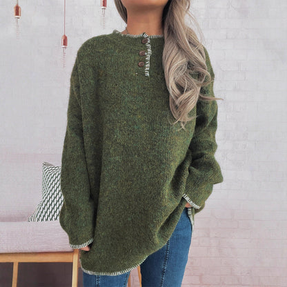 Damen Strickpullover Lässig Klassisch Übergroß Eveloria - Eveloria