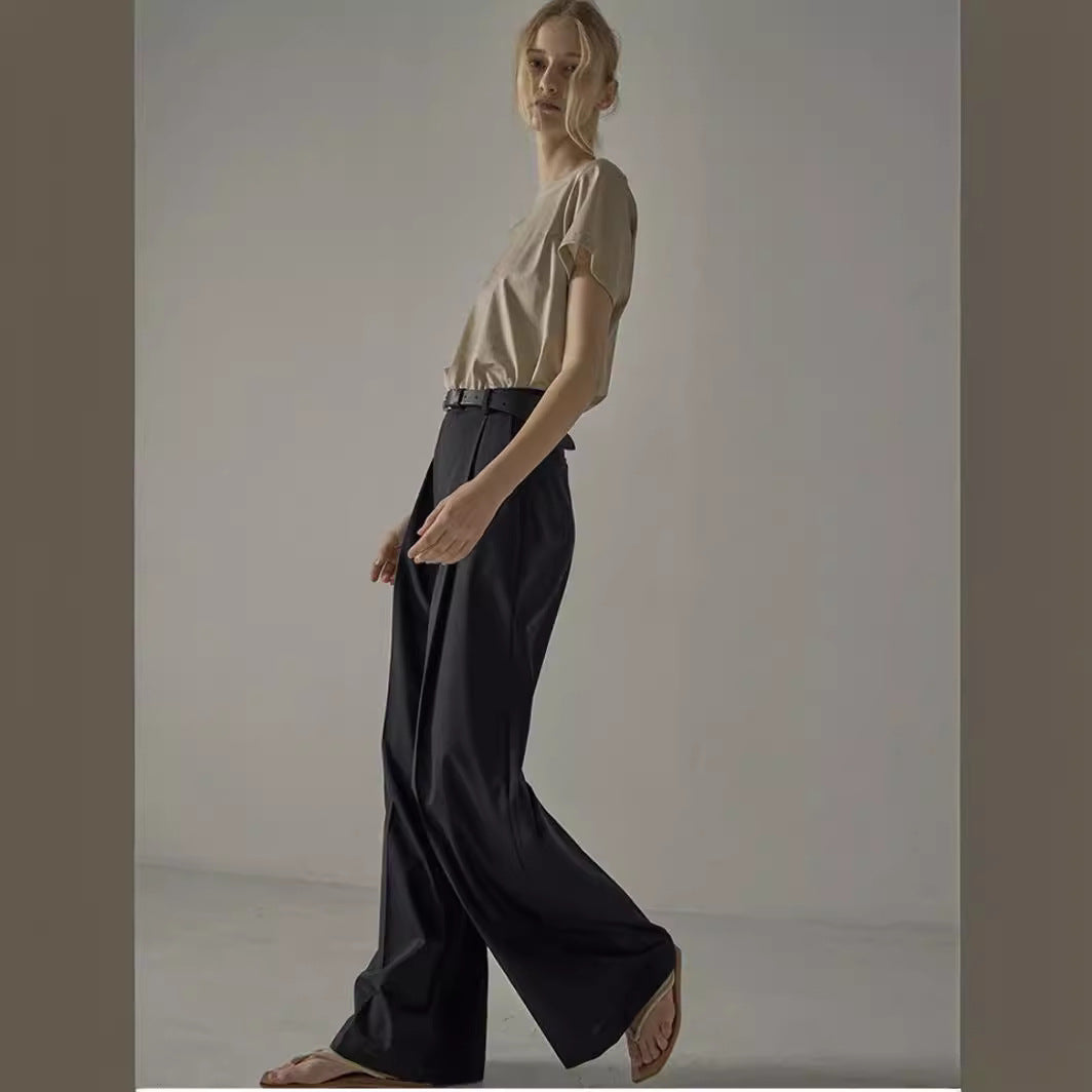 Damen Weite Hochbundhose mit Gürtel Eveloria