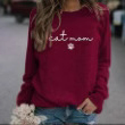 Damen Sweatshirt Katzenmama-Design Grau Eveloria - Eveloria