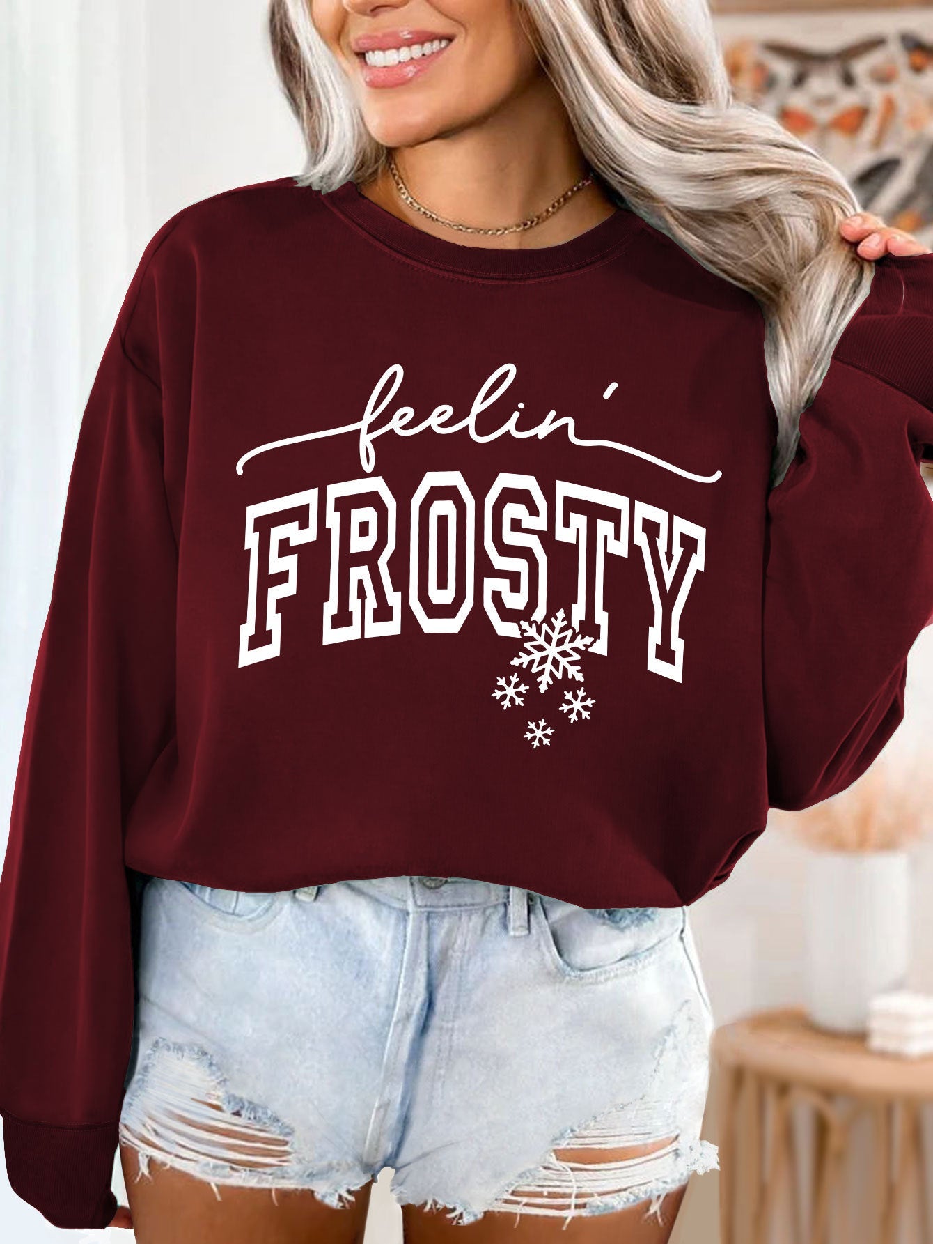 Damen Sweatshirt Grafik Aufdruck Eveloria