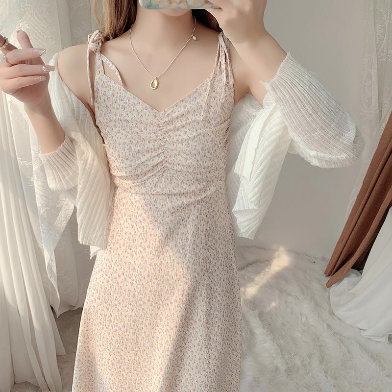 Damen Sommerkleid Geflochtene Träger Rüschendetails Eveloria