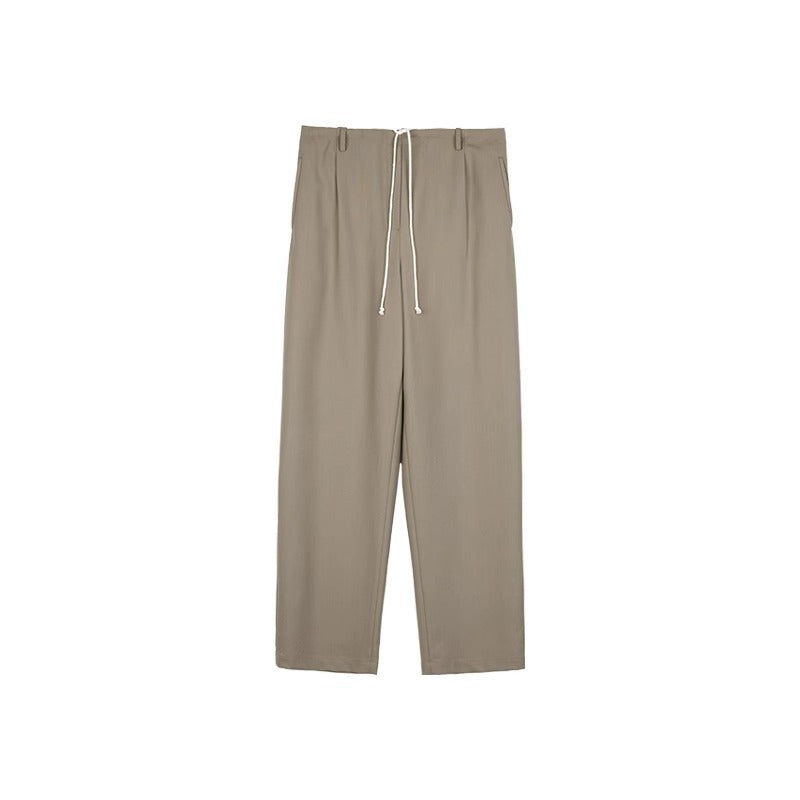 Damen Chino-Hose Weit Komfortabel Verstellbarer Bund Beige Eveloria