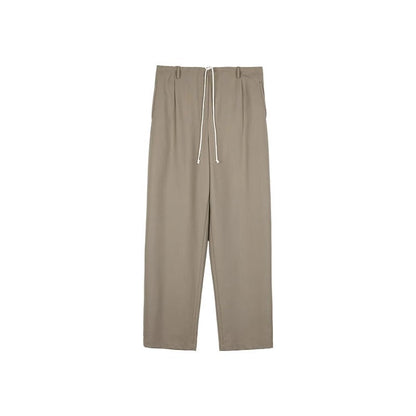 Damen Chino-Hose Weit Komfortabel Verstellbarer Bund Beige Eveloria