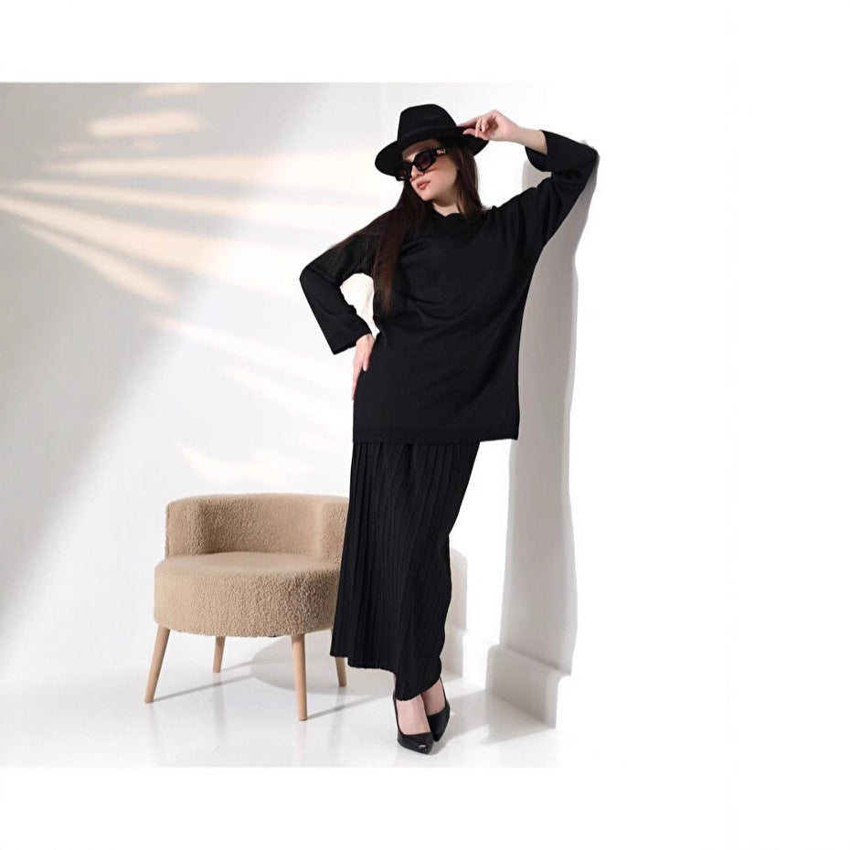 Damen Langarmshirt und Faltenrock Set Eveloria