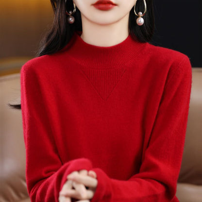 Damen Pullover Feinripp mit hohem Kragen Elegant Anthrazit