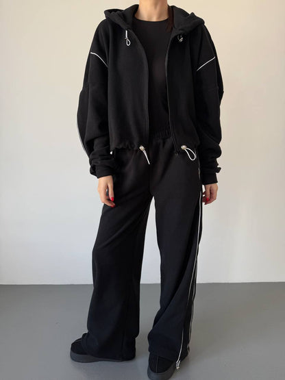 Damen Fleece-Hoodie Jogginghose Set Eveloria