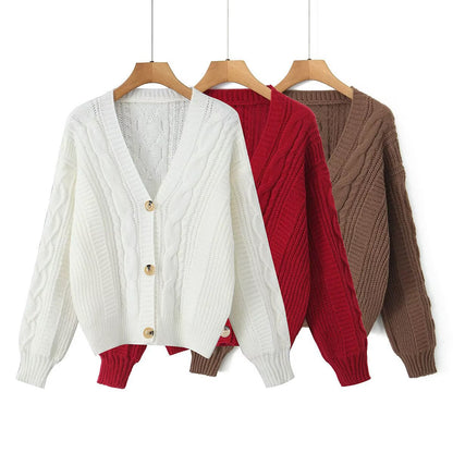 Damen Strickjacke V-Ausschnitt Kuschelig Eveloria - Eveloria