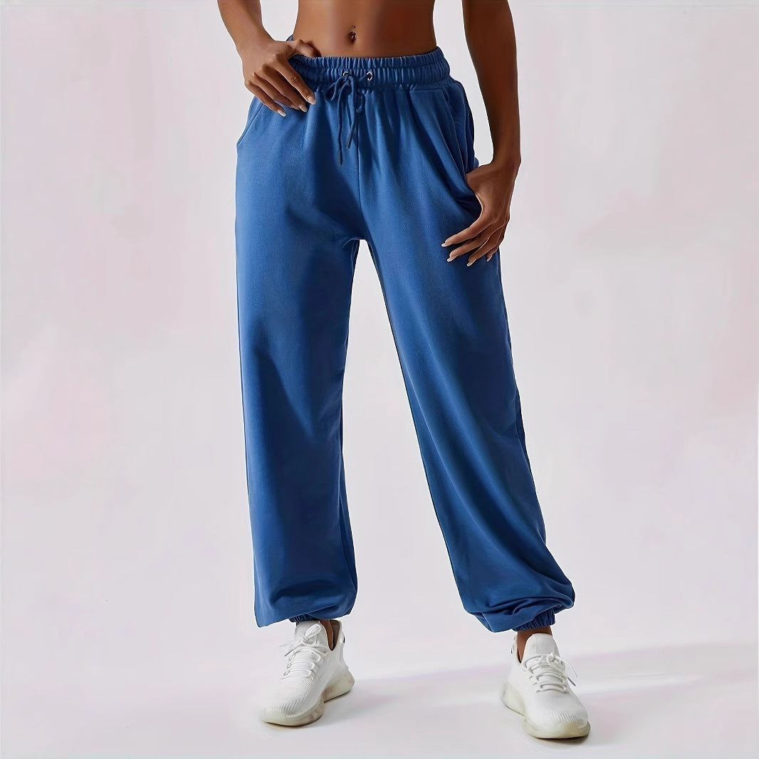 Damen Sporthose Hochbund Elastisch Schwarz Eveloria - Eveloria