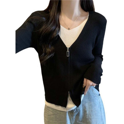 Damen Strickjacke Hochwertiger Reißverschluss Eveloria