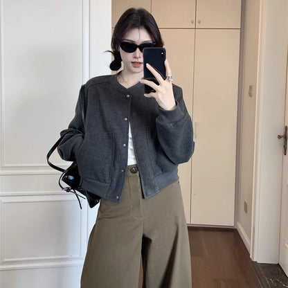 Damen Strickcardigan Lässig Komfortabler Schnitt Beige