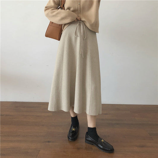 Damen Maxirock Weiches Material Kordelzug Schwarz Eveloria - Eveloria