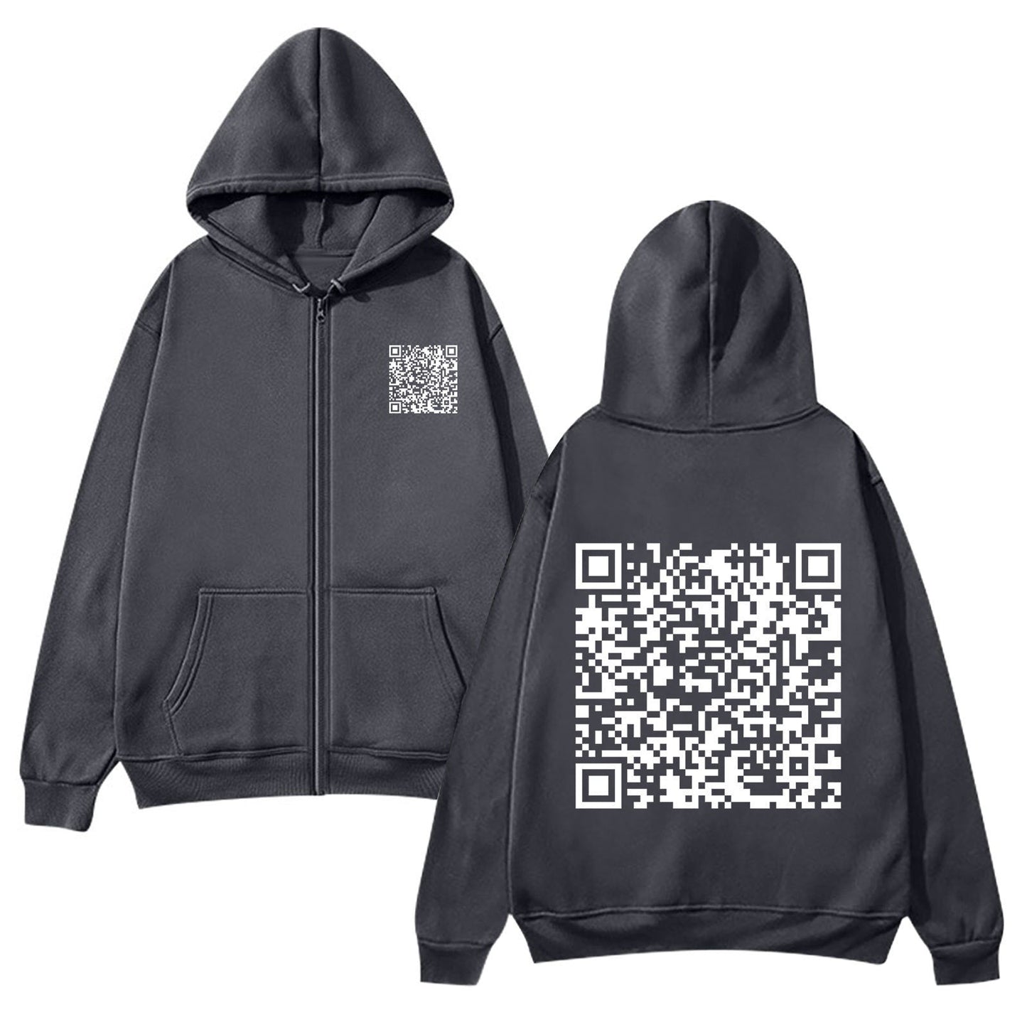 Damen Kapuzenjacke Weiches Fleece QR-Code-Design Eveloria