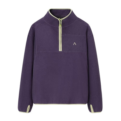 Damen Fleece-Pullover Hochkragen Reißverschluss Eveloria