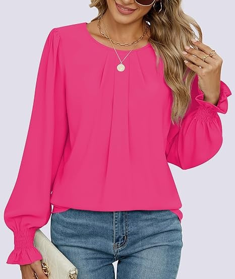 Damen Bluse Puffärmel Eveloria