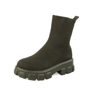 Damen Stiefel Hoch Schaft Robustes Plateau Eveloria