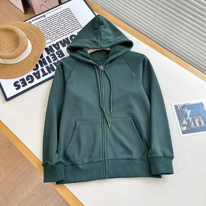 Damen Kapuzenjacke Strukturdesign Durchgehender Reißverschluss