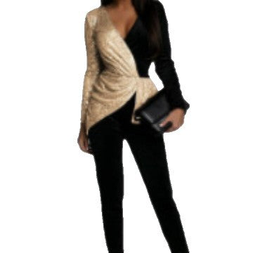 Damen Jumpsuit Schimmernd Tailliert Eveloria