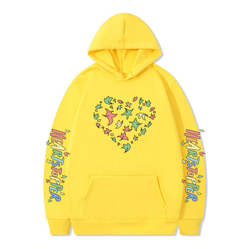 Damen Kapuzenpullover Herz- und Blattmotiv Eveloria