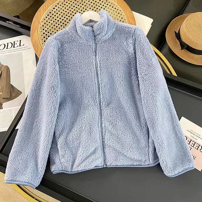 Damen Fleecejacke Weiches Innenfutter Hochkragen Eveloria